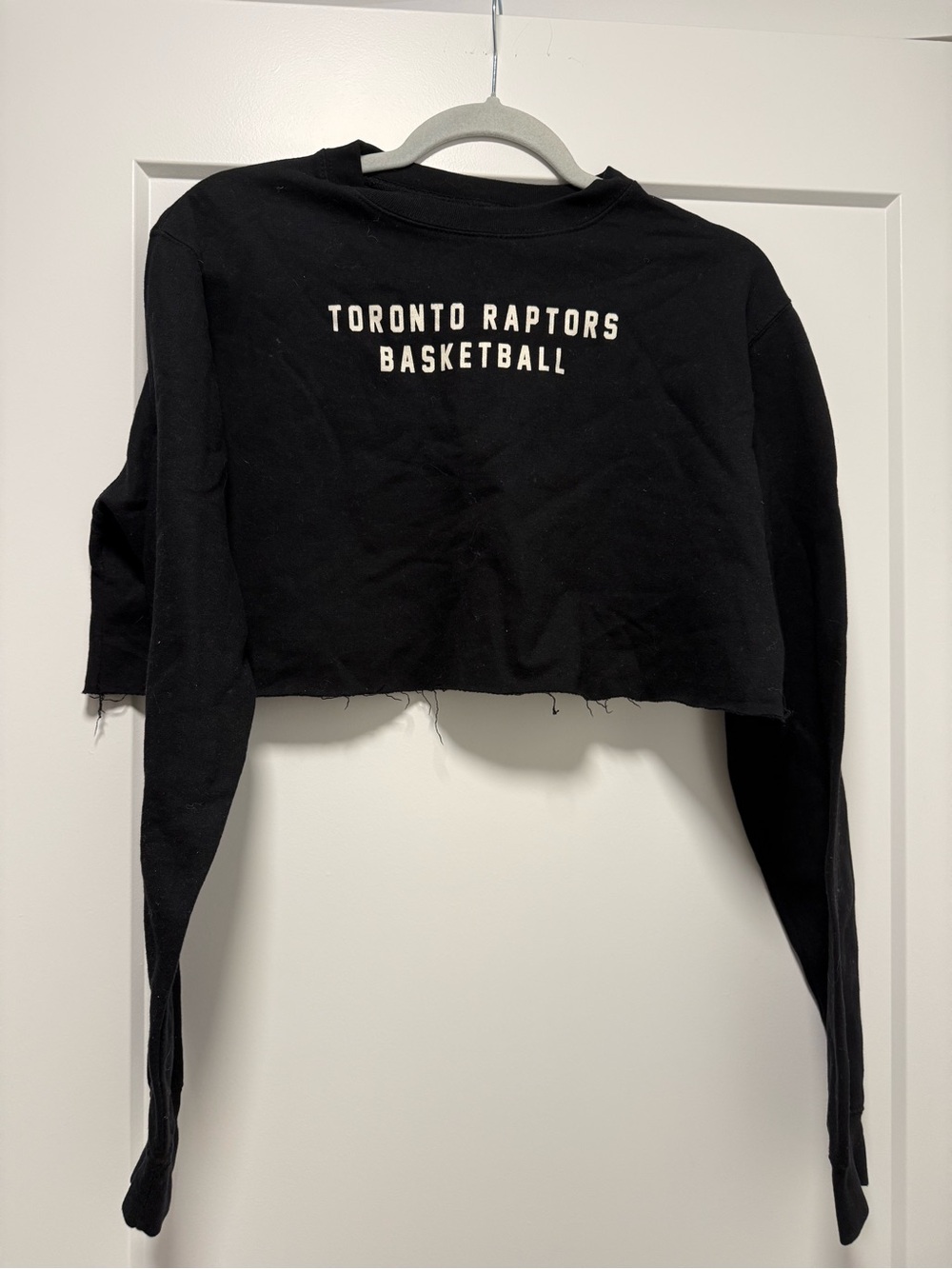 Toronto Raptors Cropped Sweatshirt - Black Text Back